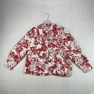 Allison Lane Women's Size "2X" Hawaiian Floral Long Sleeve Shirt